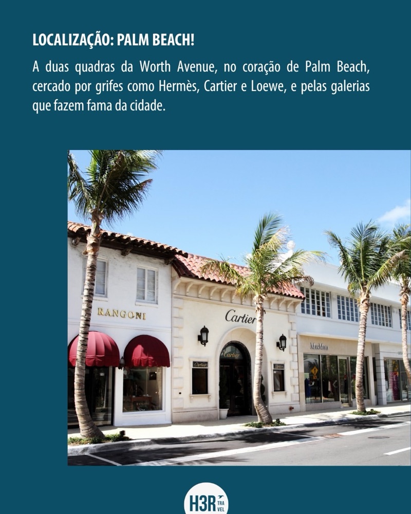 Slide sobre a localização em Palm Beach, H3R Viagens